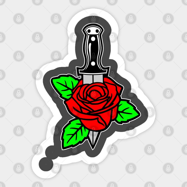 Rose and Dagger Sticker by stuff101